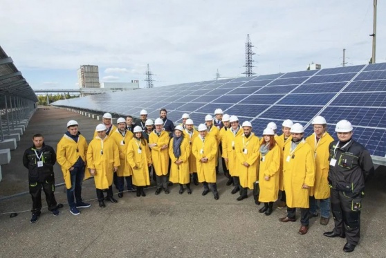 Chernobyl solar power plant construction
